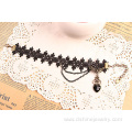 Lady Black Lace Anklets Heart Charm Tassel Anklet Jewelry